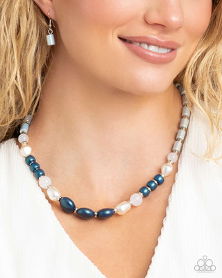 Complete Look - Captivating Can-Can Necklace & Charming Can-Can Bracelet - Blue Set