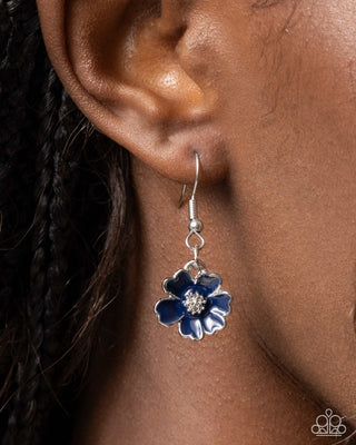 Complete Look - French Florals Necklace & Candid Color Bracelet - Blue Flower Set