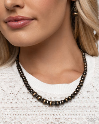 Complete Look - Harmonious Hearth Necklace & Harmonious Hallmark Bracelet - Brass Set