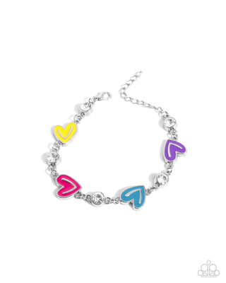 Complete Look - Friendly Fringe Necklace & Friendly Finale Bracelet - Multi Hearts Set