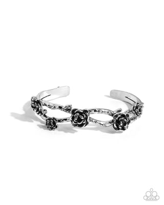 Complete Look - Rosy Reputation Necklace & Botanical Blend Bracelet - Silver Flower Set