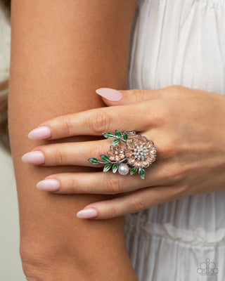 Complete Look - Botanical Bunch Necklace and Budding Bling - Orange - Set