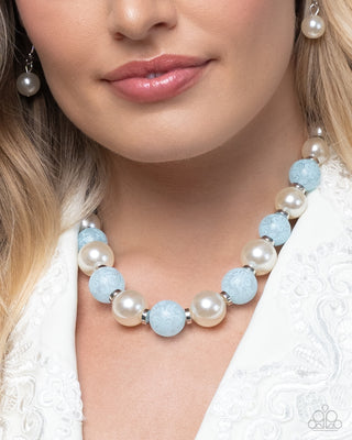 Complete Look - Lacy Lady Necklace & Lacy Leisure - Blue Bead and Pearl Set