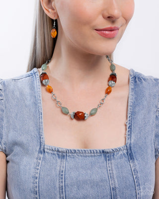 Complete Look - Beauty Culture Necklace & Sturdy Season Bracelet - Orange Bead Set