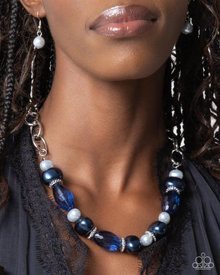 Complete Look - Pearly Patron Necklace & Pearly Passenger Bracelet - Blue Set