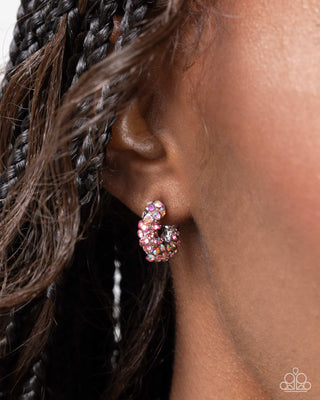 Complete Look - Iridescent Influence Ear Cuff & Iridescent Improv Hoop Earring - Pink - Set