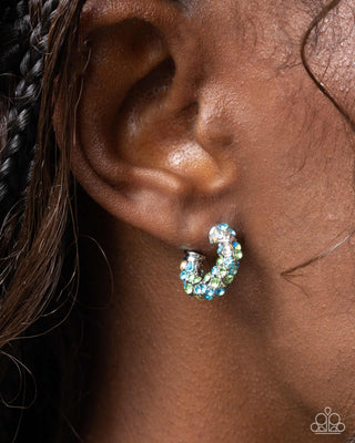 Complete Look - Iridescent Influence Ear Cuff & Iridescent Improv Earring - Multi Blue - Set