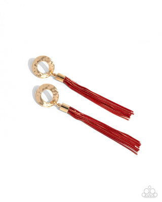Complete Look - Corded Champion Necklace & Corded Character Earrings - Red Set