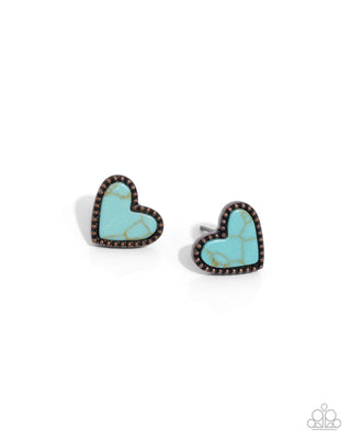 Complete Look - Copper and Turquoise Heart Set