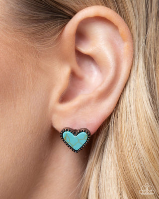 Complete Look - Copper and Turquoise Heart Set