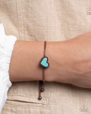 Complete Look - Copper and Turquoise Heart Set
