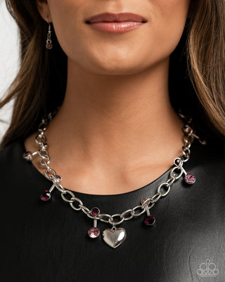 Complete Look - Seesaw Statement Necklace & Seesaw Shimmer Bracelet - Purple Set