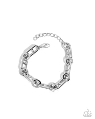WHEEL Life - Complete Look - Men's Silver Paparazzi Jewelry Set