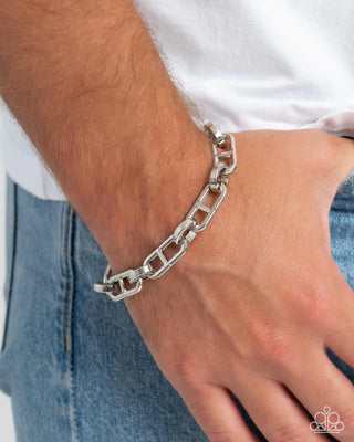 WHEEL Life - Complete Look - Men's Silver Paparazzi Jewelry Set