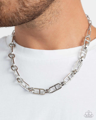 WHEEL Life - Complete Look - Men's Silver Paparazzi Jewelry Set