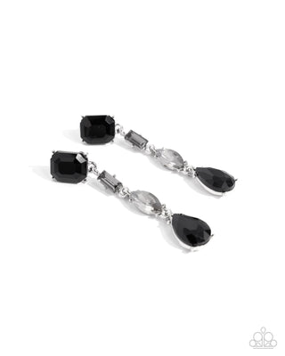 Complete Look - Gallery Gala Necklace & Cascading Class Earrings - Black Gem Set