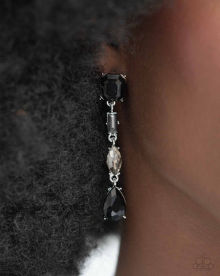 Complete Look - Gallery Gala Necklace & Cascading Class Earrings - Black Gem Set