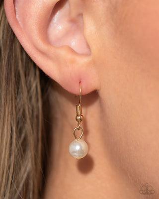 Complete Look - Charming Competitor Necklace & Charming Candidate Bracelet - Pearl & Gold Hearts Set