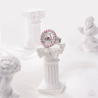 Fairytale Beginning - Pink - Pearl Silver Rose Paparazzi Dainty Ring