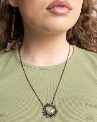 Complete Look - Fairytale Foil & Sunburst Surprise Necklaces - Copper - Set