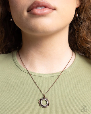 Complete Look - Fairytale Foil & Sunburst Surprise Necklaces - Copper - Set