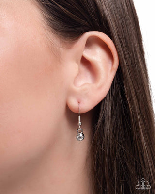 Modular Maven - White - Rhinestone Encrusted Curb Chain Paparazzi Short Necklace