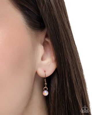 Matchmaker Mural - Copper - Hearts Iridescent Rhinestone Tiered Paparazzi Short Necklace