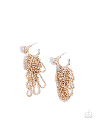 Complete Look - Never Enough Elegance Necklace & Ceaseless Chic Earrings - Gold Set