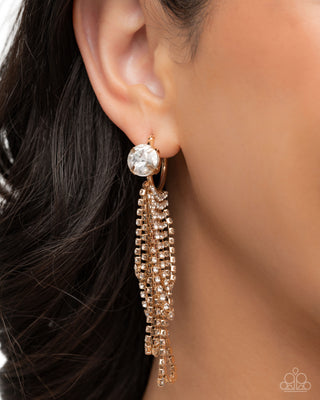 Complete Look - Never Enough Elegance Necklace & Ceaseless Chic Earrings - Gold Set