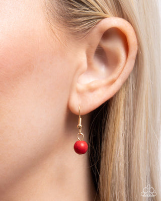 Eclectic Eden - Red - Gold Necklace