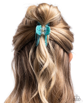 Marbled Model - Blue - Marbled Acrylic Paparazzi Hair Claw Clip