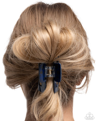 Coastal Clip - Blue - Seashell Print Paparazzi Hair Claw Clip