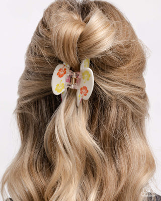 Hawaiian Harmony - White - Colorful Hibiscus Flower Paparazzi Claw Hair Clip