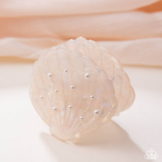 Coastal Campaign - Multi - Iridescent with White Pearl Seashell Paparazzi Hair Claw Clip