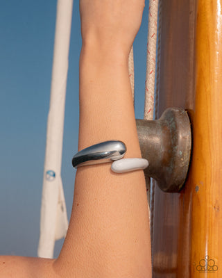 Painted Partner - White - Painted Paparazzi Hinge Bracelet