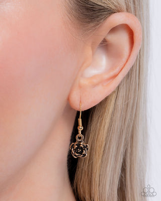 Whimsical Appearance - Gold - Oversized Rose Paparazzi Short Necklace