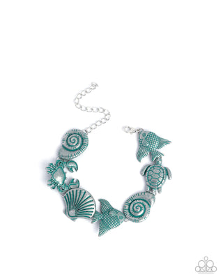Complete Look - Coastal Shelf Necklace & Coastal Cay Bracelet - Blue Set