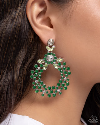 Opalescent Opulence - Green - Earrings