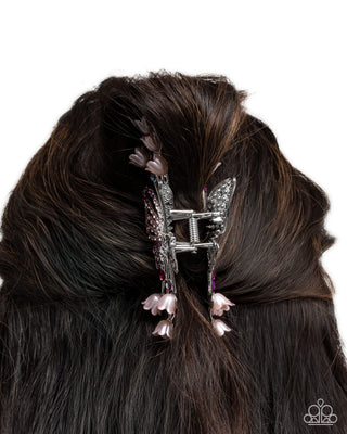 Fluttering French - Pink - Butterfly Rhinestone Hair Clip