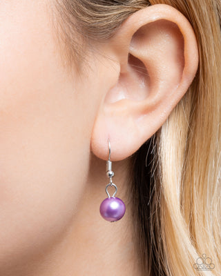 Wishful Whimsy - Purple - Bead & Pearl with Flower Rhinestone Paparazzi Short Necklace