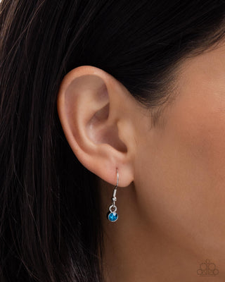 Fancy Feather - Blue - Silver Paparazzi Necklace