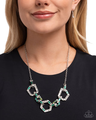 Geometric Glitter - Green