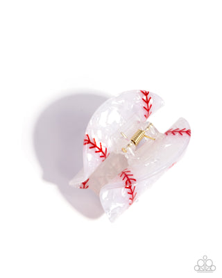 Baseball Babe - White - Paparazzi Claw Clip