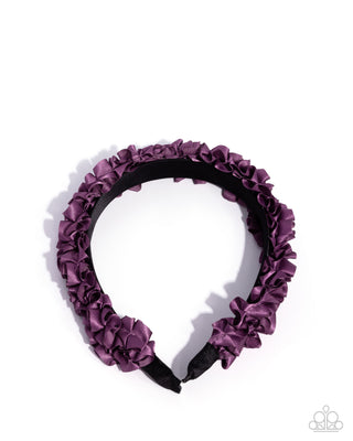 Ruffled Recruit - Purple - Ribbon Paparazzi Headband