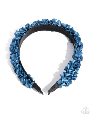 Ruffled Recruit - Blue - Ribbon Paparazzi Headband