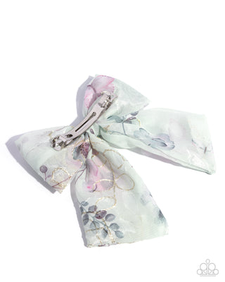 BOW Together - Green - Floral Oversized Paparazzi Hair Bow