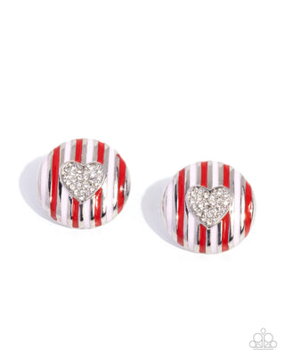 Striped Surprise - Multi - Heart Paparazzi Ring Earring Complete Look Set