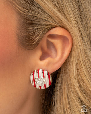 Striped Surprise - Multi - Heart Paparazzi Ring Earring Complete Look Set