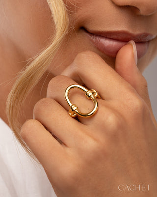 Gallant  - Size 7 -  18K Gold-Plated - Oval Ring - CACHET by Paparazzi