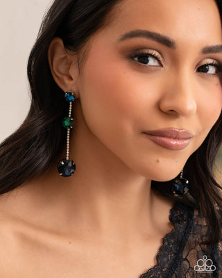 Lost In Chic - Blue - Silver Paparazzi Post Earrings